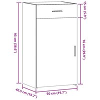 Dressoir 50x42,5x93 cm bewerkt hout zwart