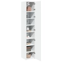 Opbergkast smal 40x42,5x225 cm bewerkt hout wit