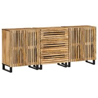 Dressoirs 3 st 60x34x75 cm massief ruw mangohout
