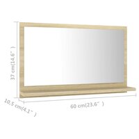 Badkamerspiegel 60x10,5x37 cm bewerkt hout sonoma eikenkleurig