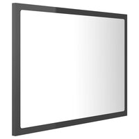 Badkamerspiegel LED 60x8,5x37 cm acryl hoogglans grijs