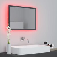 Badkamerspiegel LED 60x8,5x37 cm acryl hoogglans grijs