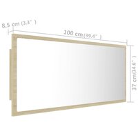 Badkamerspiegel LED 100x8,5x37 cm acryl sonoma eikenkleurig