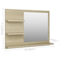 Badkamerspiegel 60x10,5x45 cm bewerkt hout sonoma eikenkleurig