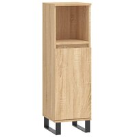 Badkamerkast 30x30x100 cm bewerkt hout sonoma eikenkleurig