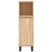 Badkamerkast 30x30x100 cm bewerkt hout sonoma eikenkleurig