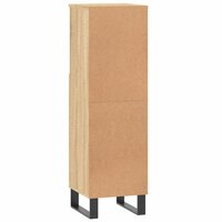 Badkamerkast 30x30x100 cm bewerkt hout sonoma eikenkleurig