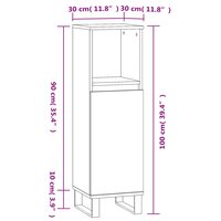 Badkamerkast 30x30x100 cm bewerkt hout sonoma eikenkleurig