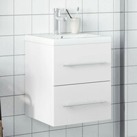 Wastafelkast met ingebouwde wasbak wit
