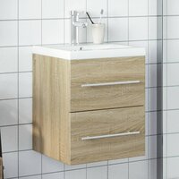 Wastafelkast met ingebouwde wasbak sonoma eikenkleurig