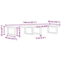 Badkamer wandschap staal en massief acaciahout