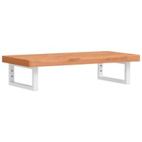 Badkamer wandschap staal en massief beukenhout