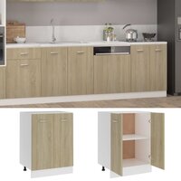 Onderkast 60x46x81,5 cm bewerkt hout sonoma eikenkleurig