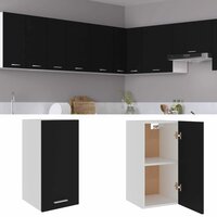Hangkast 29,5x31x60 cm bewerkt hout zwart