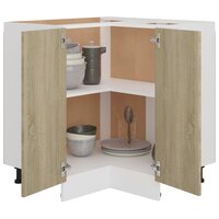 Hoekonderkast 75,5x75,5x81,5 cm spaanplaat sonoma eikenkleurig