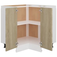 Hoekonderkast 75,5x75,5x81,5 cm spaanplaat sonoma eikenkleurig