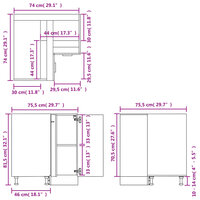 Hoekonderkast 75,5x75,5x81,5 cm spaanplaat sonoma eikenkleurig