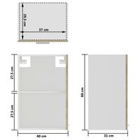 Hangkast 40x31x60 cm bewerkt hout sonoma eikenkleurig