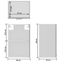 Hangkast 40x31x60 cm bewerkt hout betongrijs