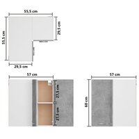 Hanghoekkast 57x57x60 cm bewerkt hout betongrijs