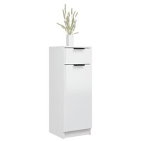 Badkamerkast 32x34x90 cm bewerkt hout hoogglans wit