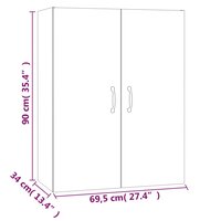 Hangkast 69,5x34x90 cm bewerkt hout wit