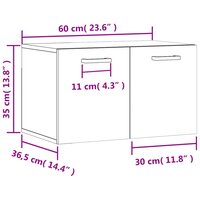 Wandkast 60x36,5x35 cm bewerkt hout betongrijs