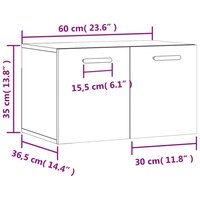 Wandkast 60x36,5x35 cm bewerkt hout gerookt eikenkleurig