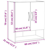 Wandkast 60x31x70 cm bewerkt hout wit