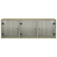 Wandkast met glazen deuren 102x37x35 cm sonoma eikenkleurig