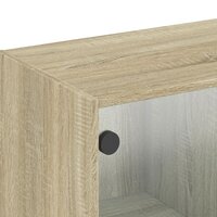 Wandkast met glazen deuren 102x37x35 cm sonoma eikenkleurig