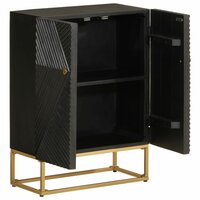 Dressoir 55x30x76 cm massief mangohout en ijzer zwart