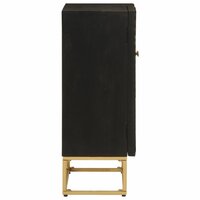 Dressoir 55x30x76 cm massief mangohout en ijzer zwart