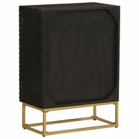 Dressoir 55x30x76 cm massief mangohout en ijzer zwart