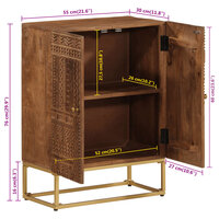 Dressoir 55x30x76 cm massief mangohout en ijzer