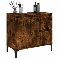 Badkamerkast 65x33x60 cm bewerkt hout gerookt eikenkleurig
