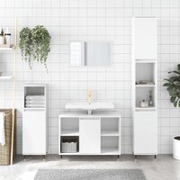 3-delige Badkamermeubelset bewerkt hout hoogglans wit
