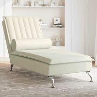 Massage chaise longue met bolster fluweel roze