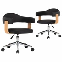 Eetkamerstoelen draaibaar 2 st kunstleer zwart