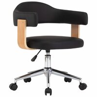 Eetkamerstoelen draaibaar 2 st kunstleer zwart