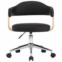 Eetkamerstoelen draaibaar 2 st kunstleer zwart