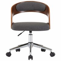 Eetkamerstoelen 2 st draaibaar gebogen hout en stof grijs
