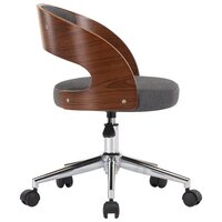 Eetkamerstoelen 2 st draaibaar gebogen hout en stof grijs
