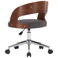 Eetkamerstoelen 2 st draaibaar gebogen hout en stof grijs