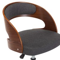 Eetkamerstoelen 2 st draaibaar gebogen hout en stof grijs