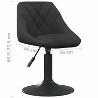 Eetkamerstoelen draaibaar 2 st fluweel zwart