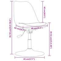Eetkamerstoelen draaibaar 6 st stof bruin