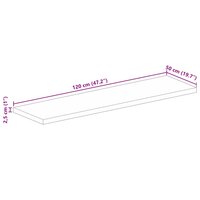 Tafelblad rechthoekig 120x50x2,5 cm massief gerecycled hout