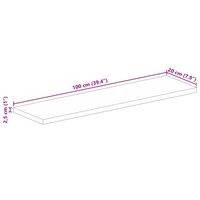 Tafelblad rechthoekig 100x20x2,5 cm massief ruw mangohout