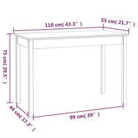 Eettafel 110x55x75 cm massief grenenhout zwart